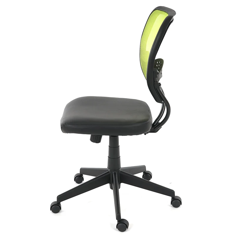 Chaise de bureau pivotante capacité de charge de 150 kg en synthétique vert sans accoudoirs 04_0001911