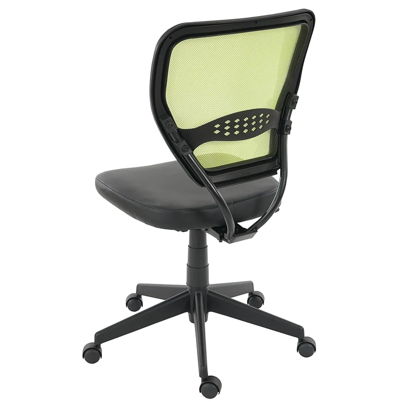 Chaise de bureau pivotante capacité de charge de 150 kg en synthétique vert sans accoudoirs 04_0001911
