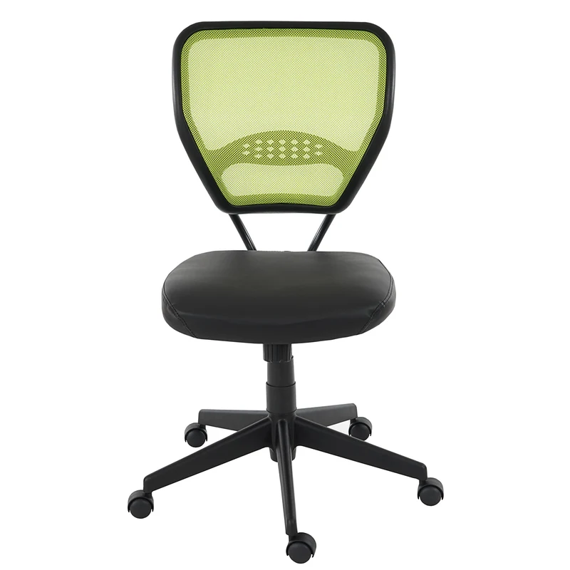 Chaise de bureau pivotante capacité de charge de 150 kg en synthétique vert sans accoudoirs 04_0001911