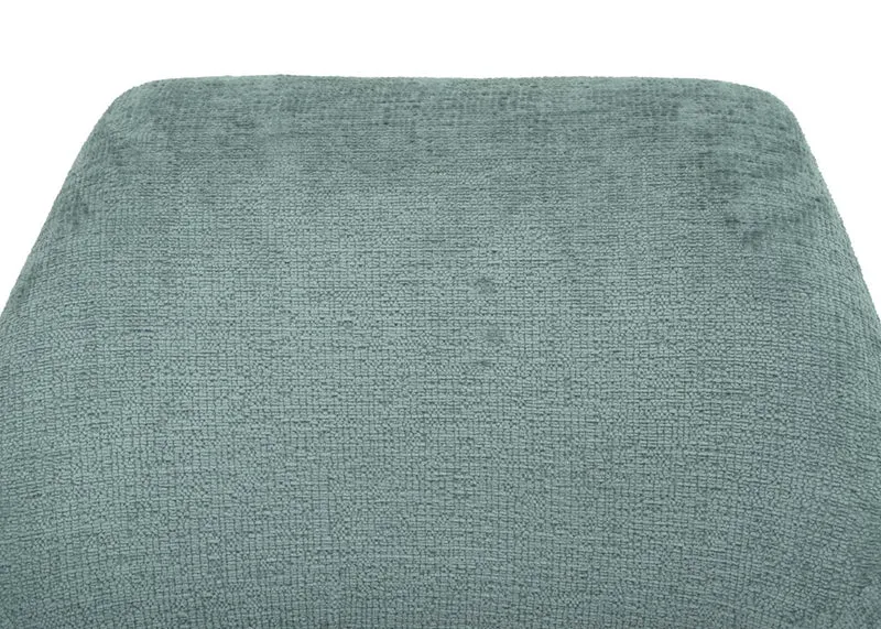 Chaise de salle à manger rembourrée avec accoudoirs assise rotatif en tissu gris-bleu structure trépied 04_0006351