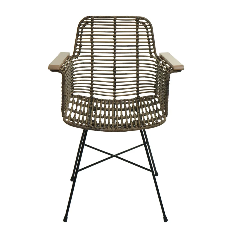 Chaise de salle à manger avec accoudoirs en rotin kubu bois et métal 04_0006347