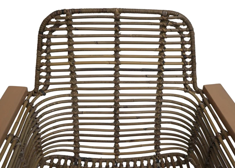 Chaise de salle à manger avec accoudoirs en rotin kubu bois et métal 04_0006347