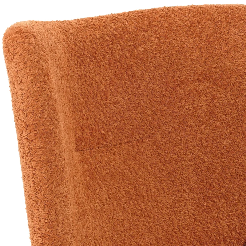 Chaise lounge fauteuil cocktail rembourrée relaxation pivotante tissu chenille terre cuite 04_0006398
