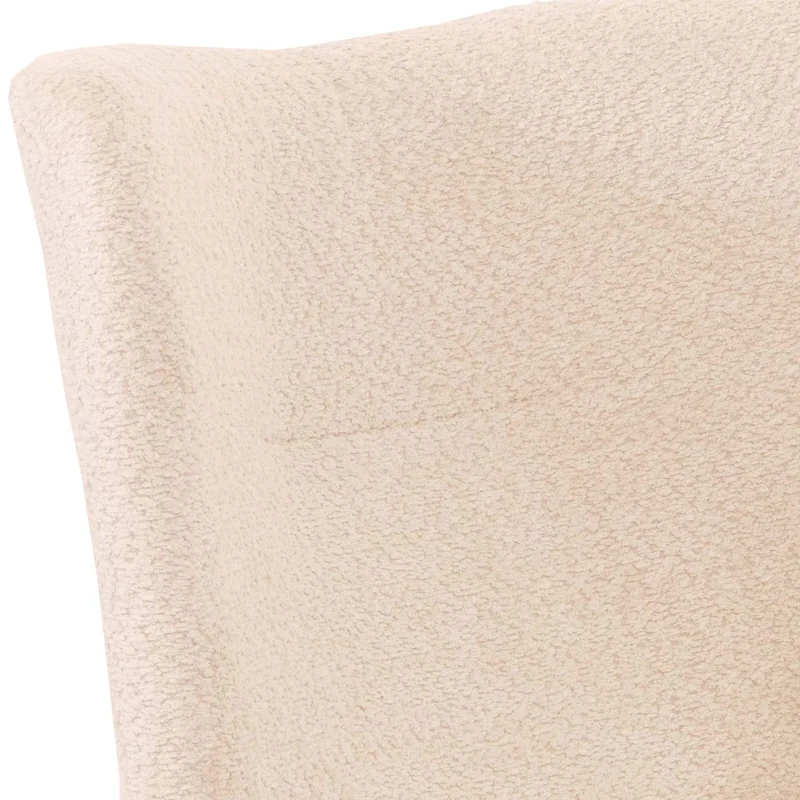 Chaise lounge fauteuil cocktail rembourrée relaxation pivotante tissu crème-beige et métal 04_0006396