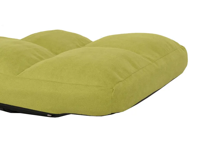 Chaise de sol avec fonction relaxation dossier réglable en 4 directions cadre en acier velours vert 04_0006375