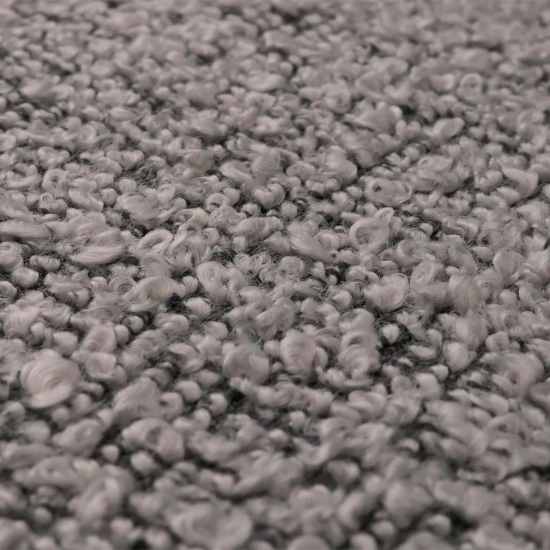 Chaise de salle à manger avec accoudoir siège rotatif en tissu bouclé gris clair cadre trépied 04_0006273
