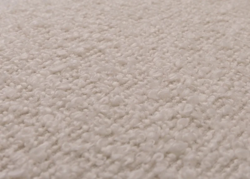 Chaise de salle à manger avec accoudoir siège rotatif en tissu bouclé crème cadre trépied 04_0006272