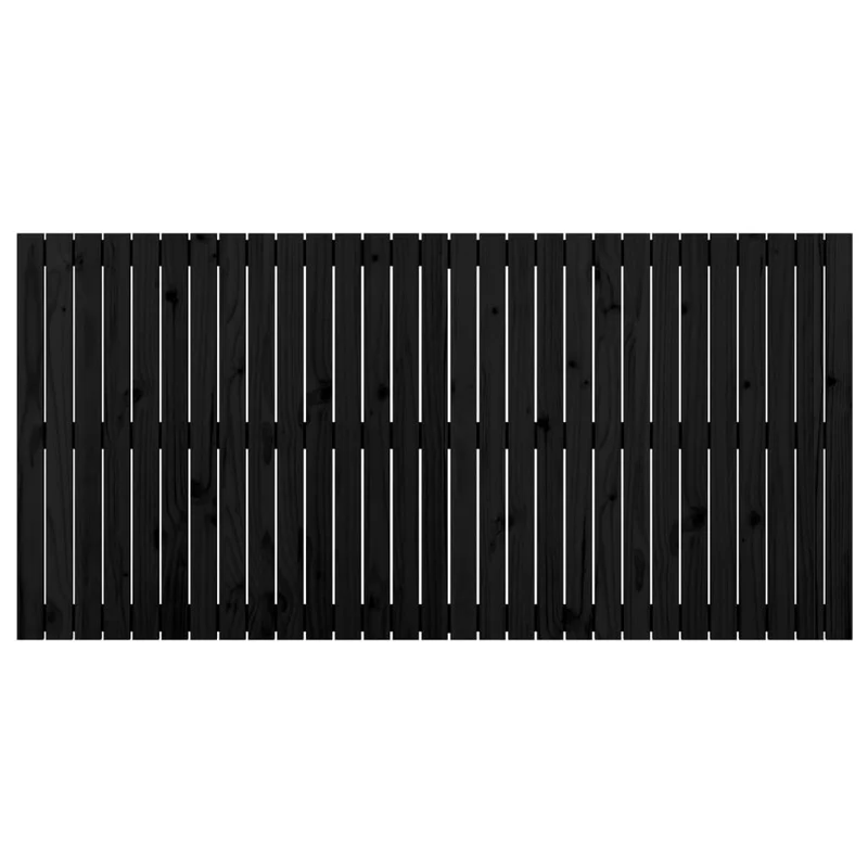 Tête de lit accessoire couchage chambre à coucher meuble murale 185 x 3 x 90 cm bois massif noir TDL0202514