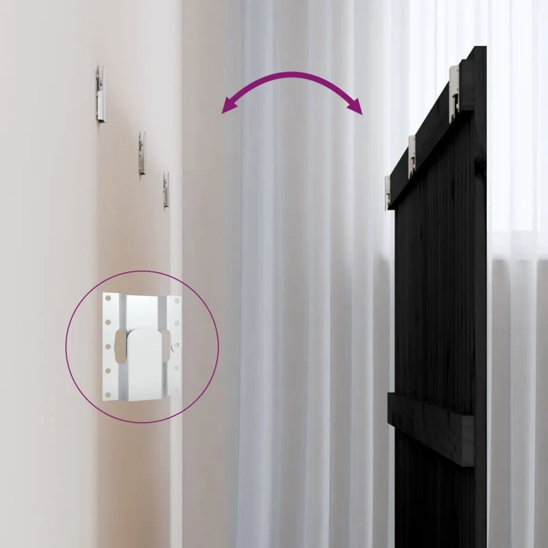 Tête de lit accessoire couchage chambre à coucher meuble murale 185 x 3 x 90 cm bois massif noir TDL0202514
