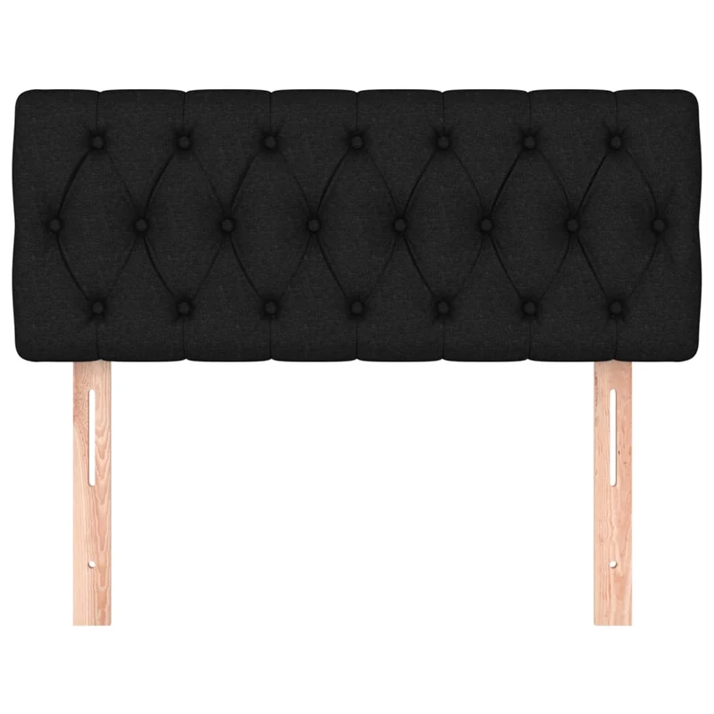 Tête de lit accessoire couchage chambre à coucher meuble 90 x 7 x 78/88 cm tissu noir TDL0202069
