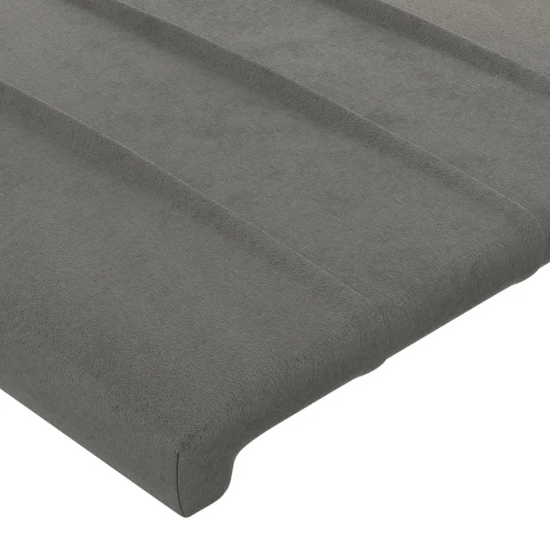 Tête de lit accessoire couchage chambre à coucher meuble à LED 200 x 5 x 118/128 cm tissu velours gris clair TDL0201324
