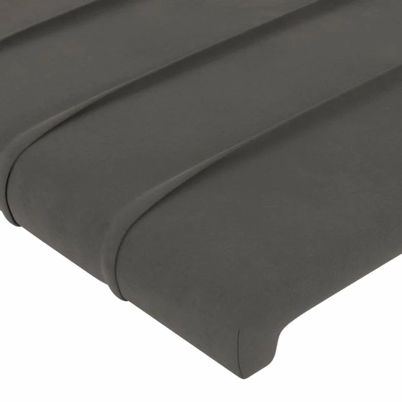 Tête de lit accessoire couchage chambre à coucher meuble à LED 147 x 16 x 118/128 cm tissu velours gris foncé TDL0201137