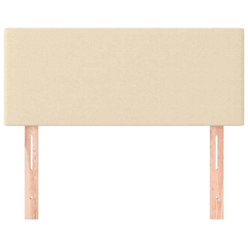Tête de lit accessoire couchage chambre à coucher meuble 100 x 5 x 78/88 cm tissu crème TDL0203580