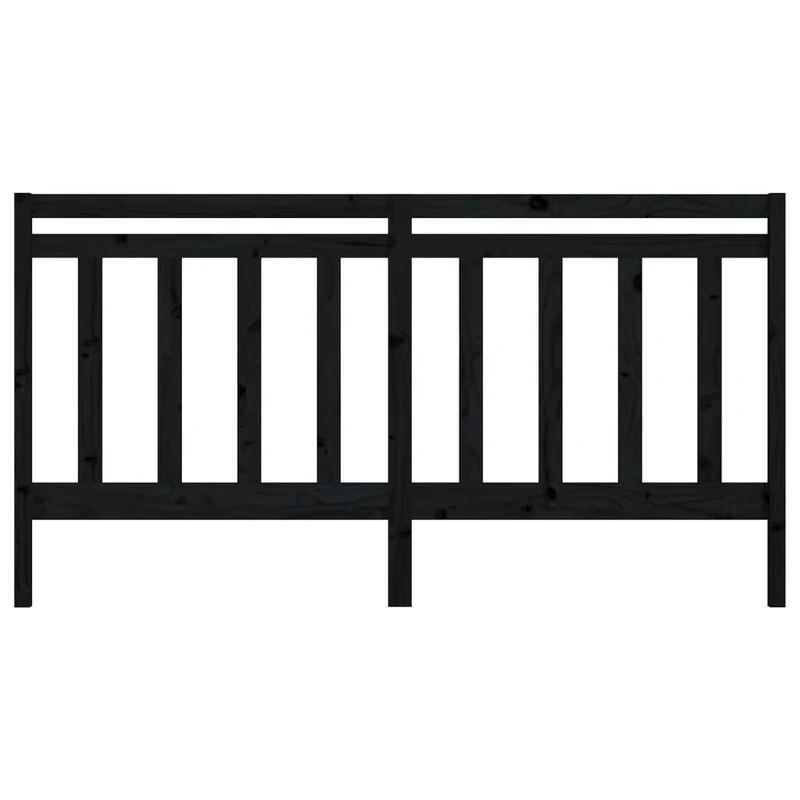 Tête de lit accessoire couchage chambre à coucher meuble 186 x 4 x 100 cm bois de pin noir TDL0202174