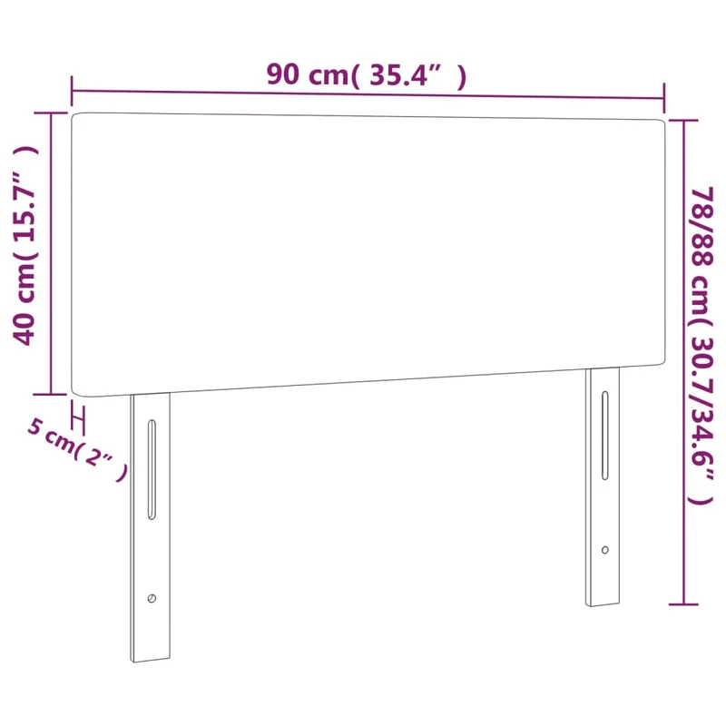 Tête de lit accessoire couchage chambre à coucher meuble à LED 90 x 5 x 78/88 cm tissu crème TDL0201535