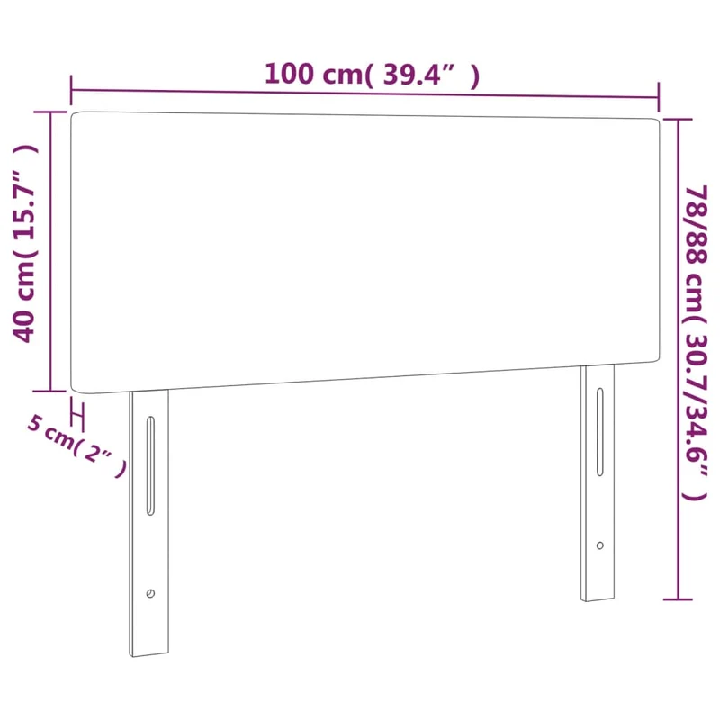 Tête de lit accessoire couchage chambre à coucher meuble 100 x 5 x 78/88 cm tissu marron foncé TDL0203134