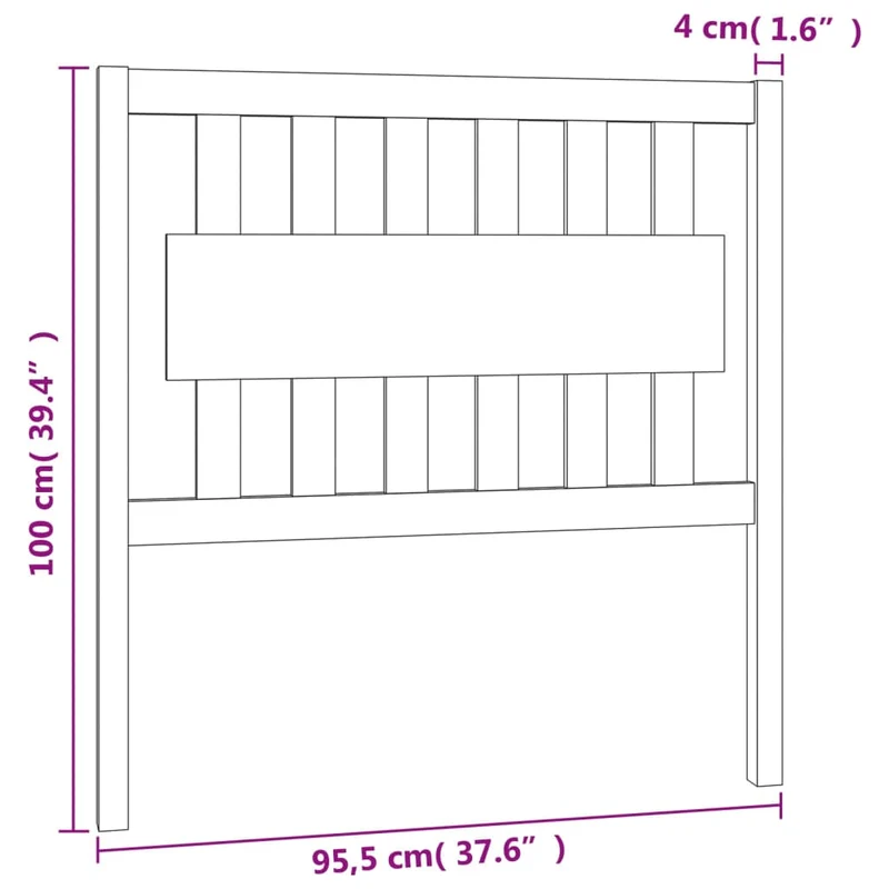 Tête de lit accessoire couchage chambre à coucher meuble 95,5 x 4 x 100 cm bois massif marron clair TDL0202818