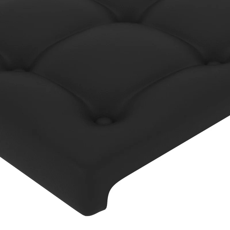 Tête de lit accessoire couchage chambre à coucher meuble à LED 200 x 5 x 118/128 cm synthétique noir TDL0200633