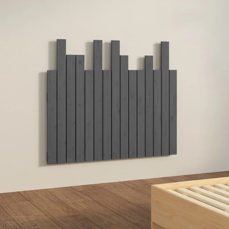Tête de lit accessoire couchage chambre à coucher meuble murale 95,5 x 3 x 80 cm bois massif gris TDL0202618