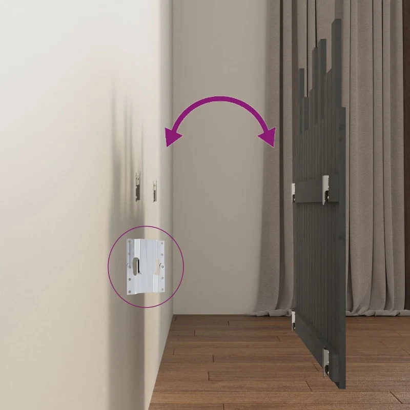 Tête de lit accessoire couchage chambre à coucher meuble murale 95,5 x 3 x 80 cm bois massif gris TDL0202618