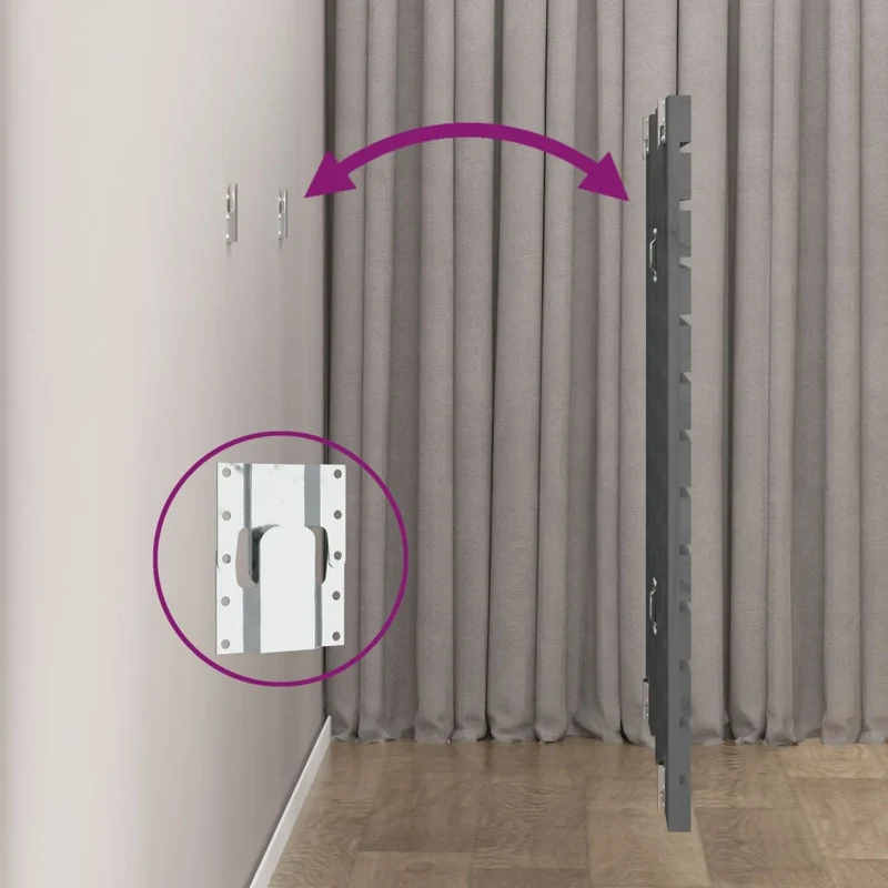 Tête de lit accessoire couchage chambre à coucher meuble murale 96 x 3 x 91,5 cm bois massif gris TDL0202615
