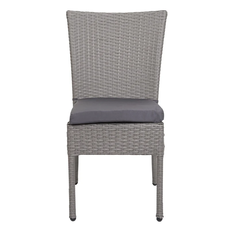 Ensemble table et 4 fauteuils de jardin en polyrotin gris foncé coussins gris foncé 04_0006766