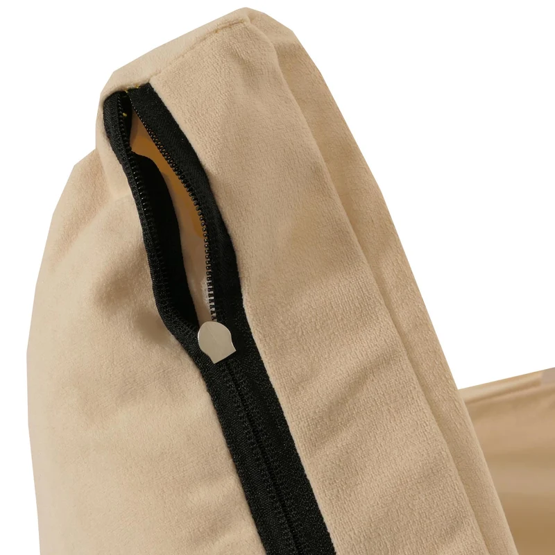 Chaise de sol avec fonction relaxation dossier réglable en 4 directions cadre en acier velours beige 04_0006371