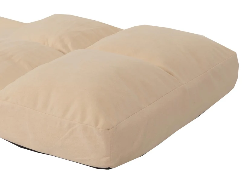 Chaise de sol avec fonction relaxation dossier réglable en 4 directions cadre en acier velours beige 04_0006371