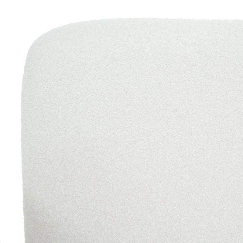 Fauteuil lounge assise large avec accoudoirs assise rembourrée tissu bouclé blanc crème et métal 04_000639