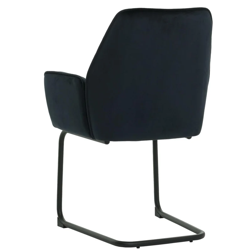 Chaise de salle à manger avec accoudoirs assise en tissu anthracite-bleu 04_0006295