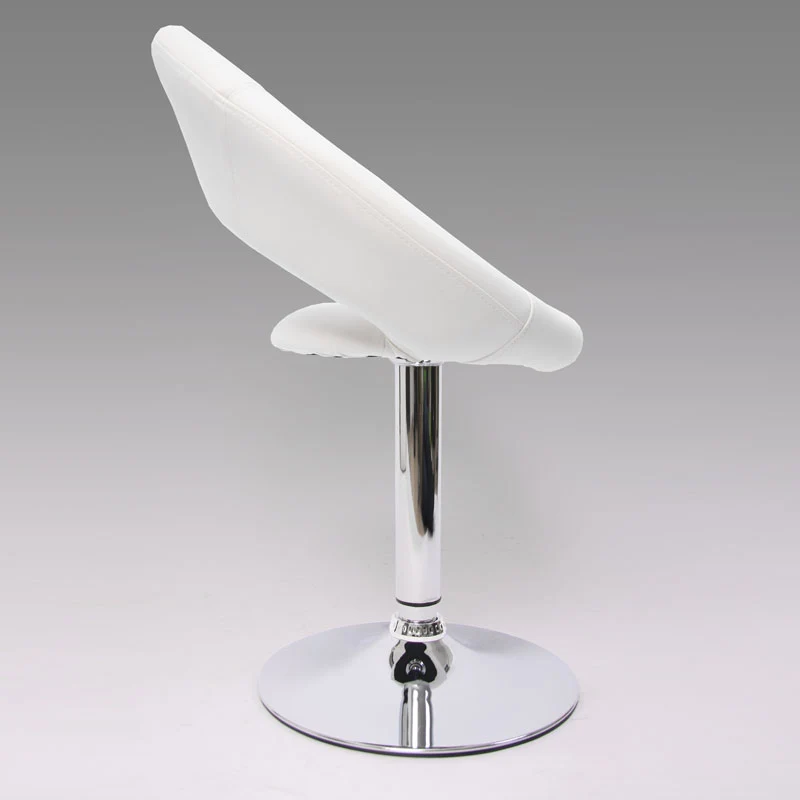 Chaise de salle à manger design moderne hauteur fixe assise en PVC blanc anneau décoratif 04_0006292