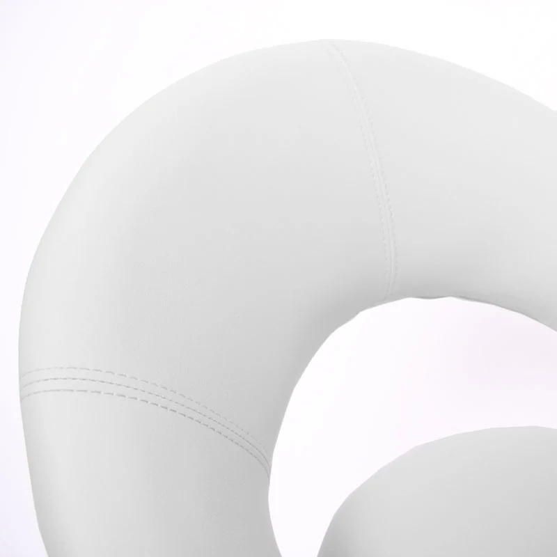 Chaise de salle à manger design moderne hauteur fixe assise en PVC blanc anneau décoratif 04_0006292