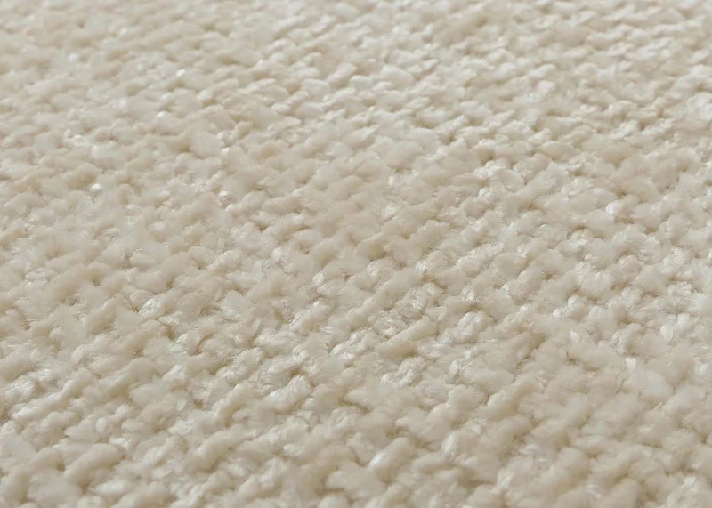 Chaise de salle à manger avec accoudoir assise rotatif en tissu chenille crème cadre trépied 04_0006278