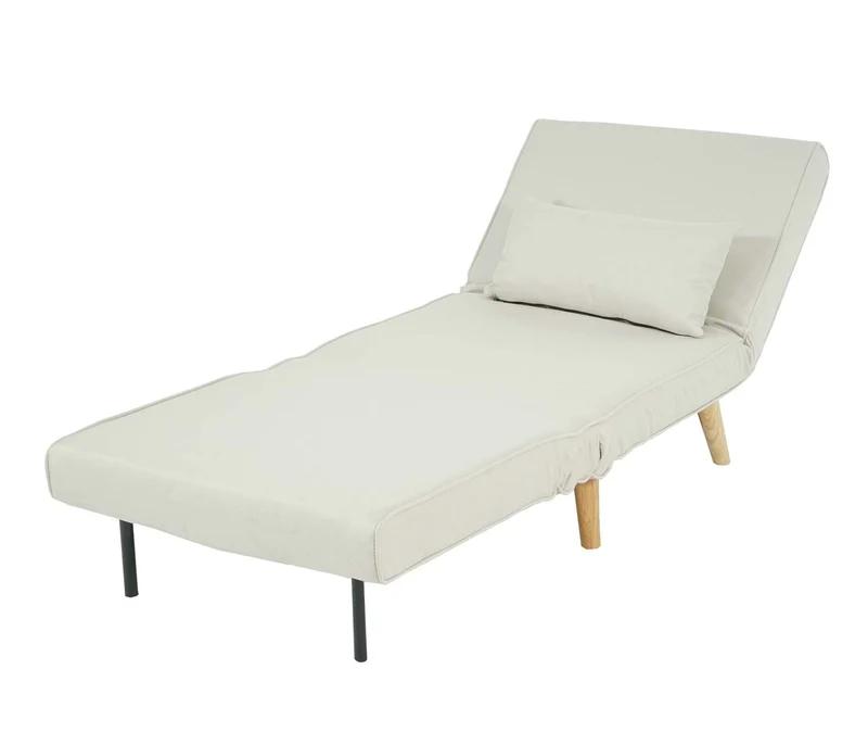 Fauteuil-lit chaise fonctionnelle relaxation lit d'appoint 75x185 cm en tissu crème-beige 04_0006256