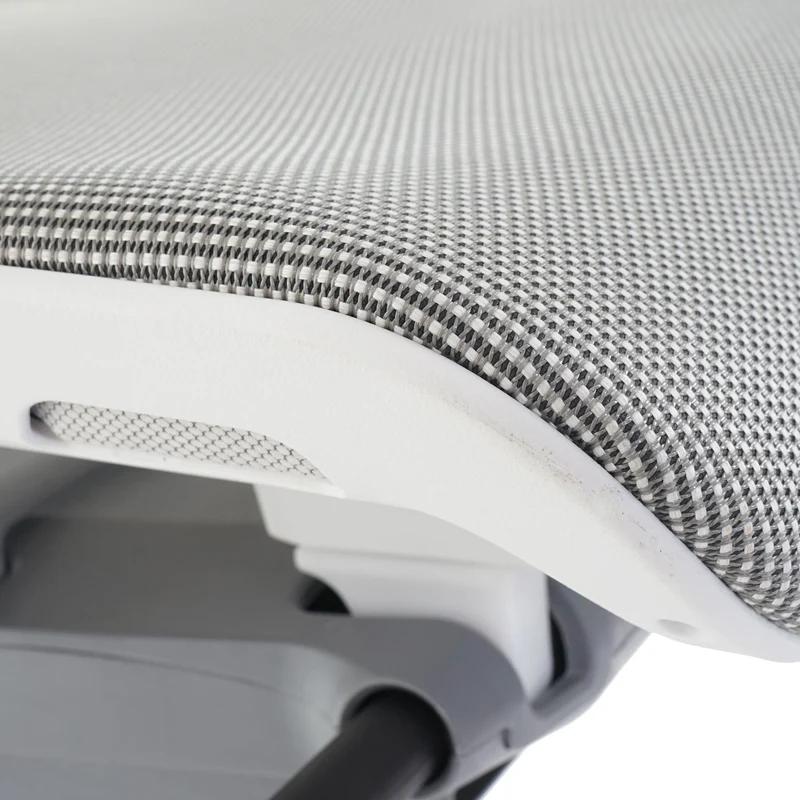 Fauteuil de bureau ergonomique soutien lombaire siège pivotant et réglable revêtement en maille blanc-gris 04_0006235