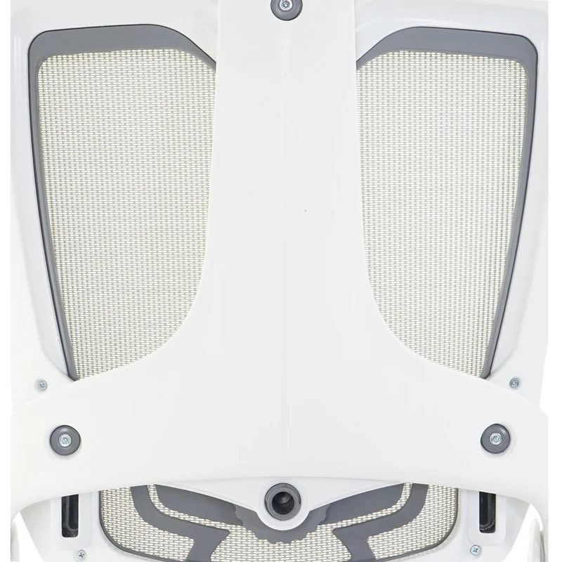 Fauteuil de bureau ergonomique soutien lombaire siège pivotant et réglable revêtement en maille blanc-gris 04_0006235