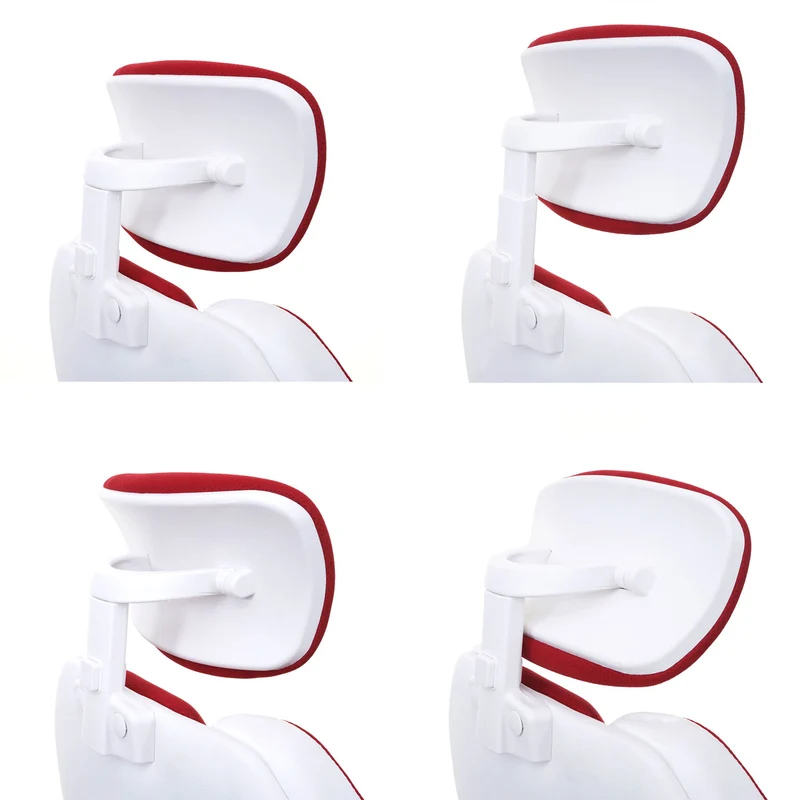 Fauteuil de bureau pivotant mécanisme à bascule dossier accoudoirs en tissu + PVC rouge/blanc 04_0006206
