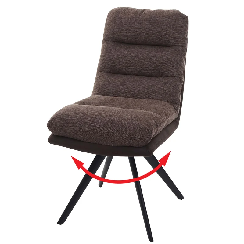 Chaise de salle à manger extra confortable pivotante tissu/textile marron foncé 04_0006359