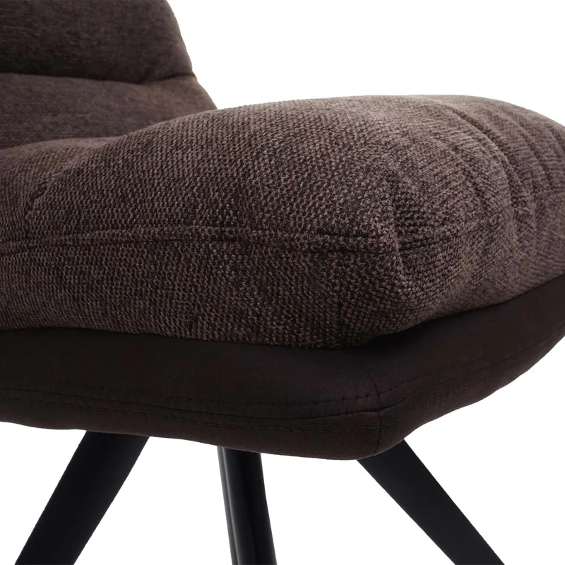 Chaise de salle à manger extra confortable pivotante tissu/textile marron foncé 04_0006359