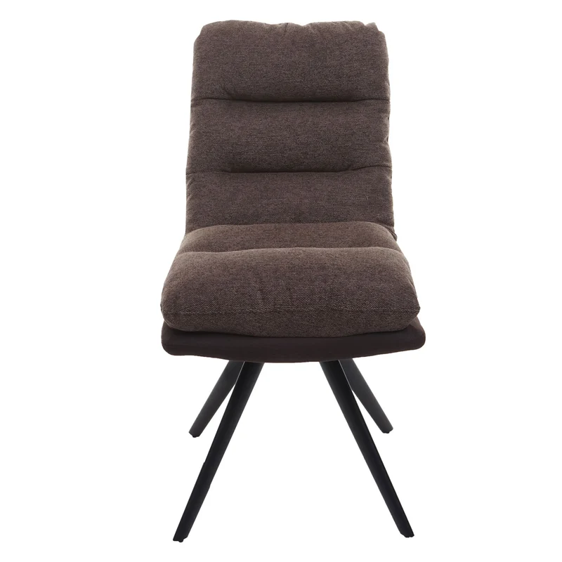 Chaise de salle à manger extra confortable pivotante tissu/textile marron foncé 04_0006359