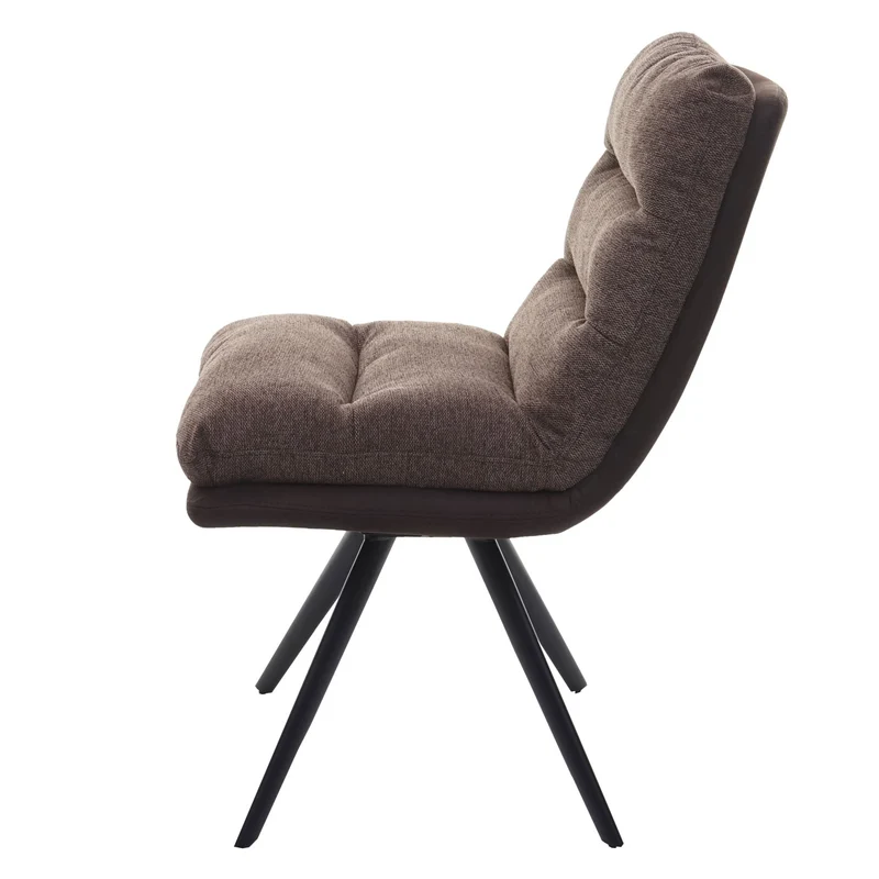 Chaise de salle à manger extra confortable pivotante tissu/textile marron foncé 04_0006359