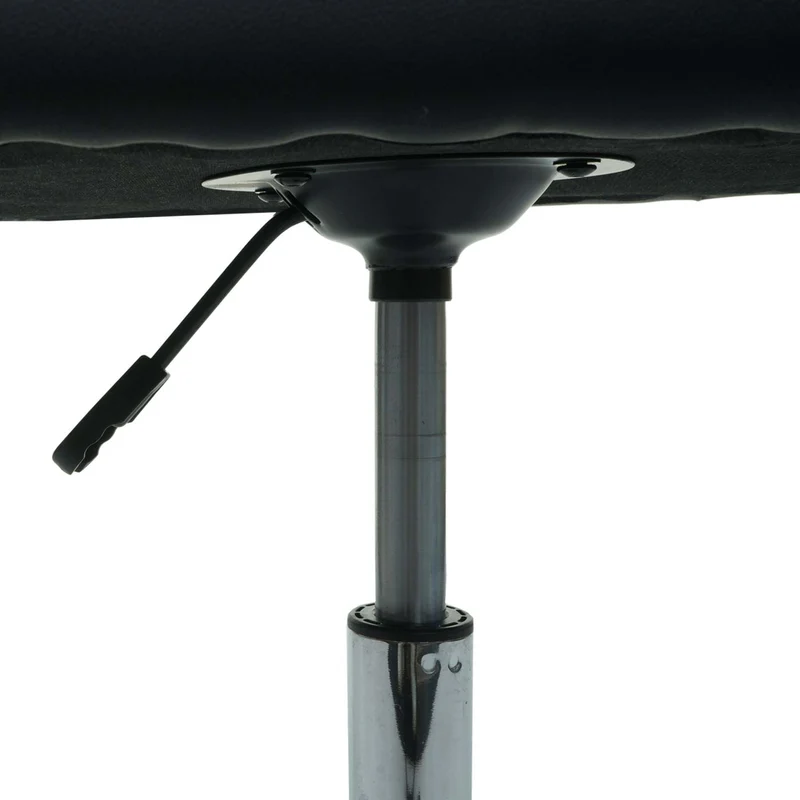 Chaise de salle à manger fauteuil de bureau avec accoudoir siège rotatif réglable en hauteur métal et PVC noir 04_0006344