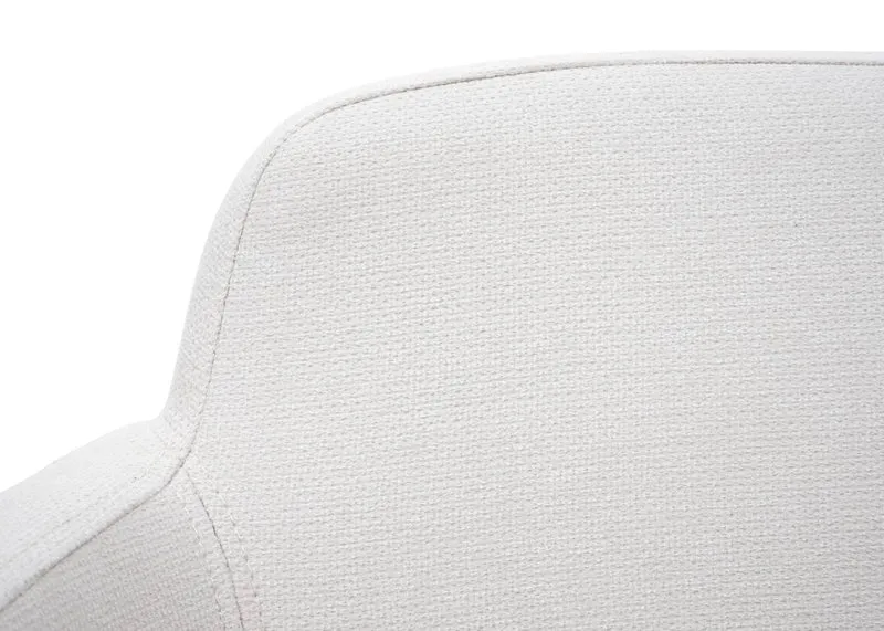 Chaise de salle à manger rembourrée avec accoudoirs tissu/textile métal blanc crème 04_0006340