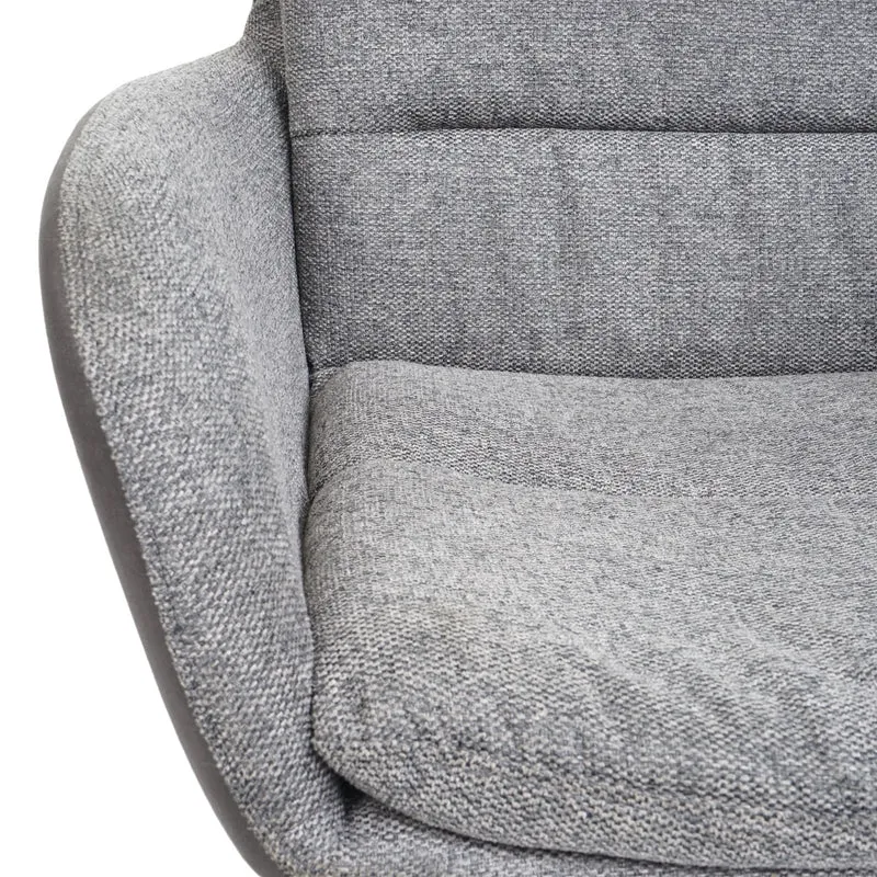 Chaise de salle à manger fauteuil pivotant avec accoudoirs en tissu gris foncé 04_0006334