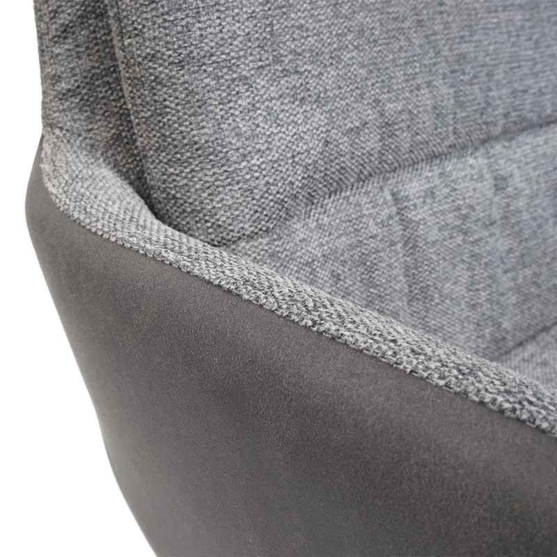 Chaise de salle à manger fauteuil pivotant avec accoudoirs en tissu gris foncé 04_0006334