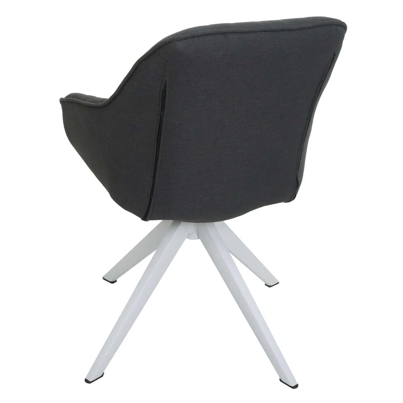 Chaise de salle à manger x1 avec accoudoir pivotante tissu/textile gris foncé 04_0006322