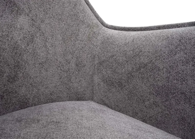 Chaise de salle à manger rembourrée avec accoudoirs en tissu/textile métal gris foncé 04_0006319