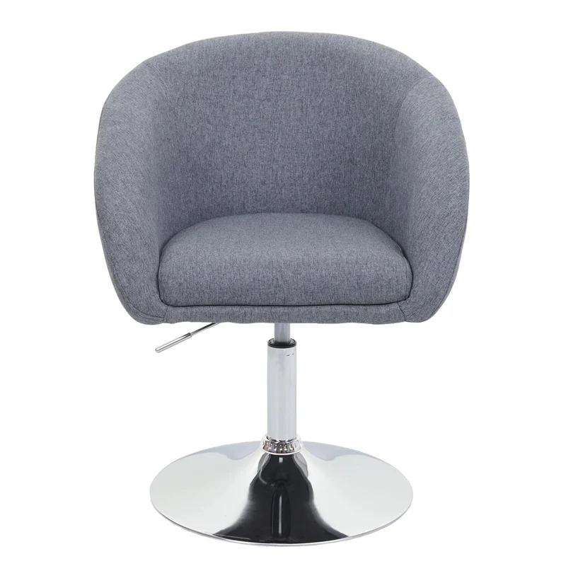 Chaise de salle à manger pivotante réglable en hauteur tissu/textile gris foncé 04_0006311