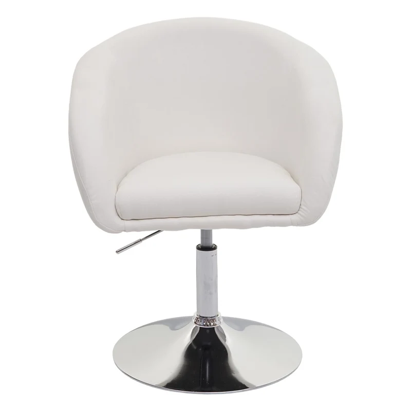 Chaise de salle à manger pivotante réglable en hauteur tissu/textile blanc crème 04_0006310