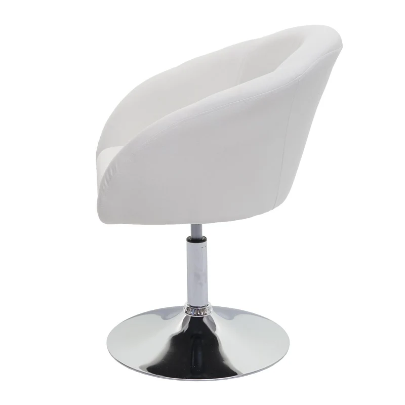 Chaise de salle à manger pivotante réglable en hauteur tissu/textile blanc crème 04_0006310